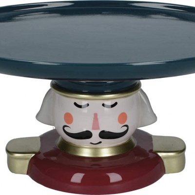 KitchenCraft Nutcracker Collection - Prato de bolo c/pé