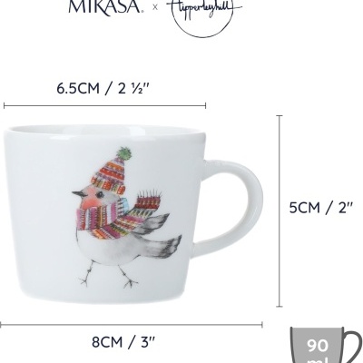 Mikasa xTipperlyhill Set 2 chávenas de café expresso Robin