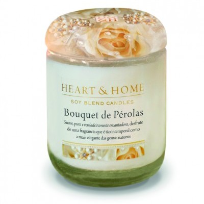 Heart & Home Vela Frasco Grande Bouquet de Pérolas