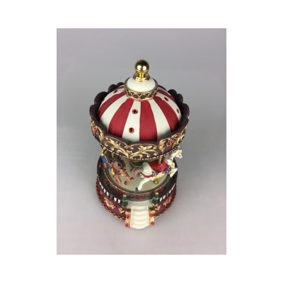 MusicBox Carrossel com pedras vermelhas brilhantes