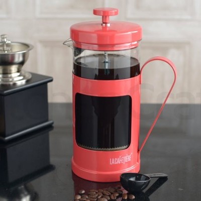 Cafeteira c/embolo 8chávenas Monaco vermelha