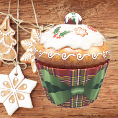 Silver Crane Lata Cupcake X-mas Puding