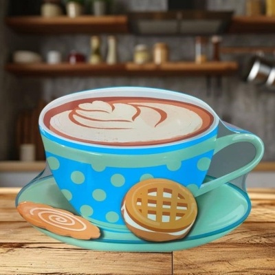 Silver Crane Lata de bolachas Cappuccino turquesa