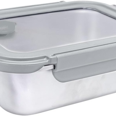 Nerthus Caixa inox c/tampa vidro 1700ml