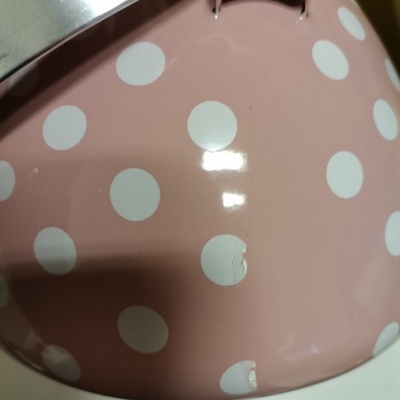 Isabelle Rose Chaleira de esmalte 1,5L rosa pastel com bolinhas