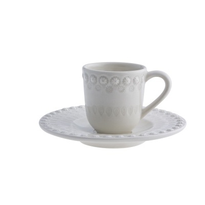 Bordalo Pinheiro Fantasia - Chávena Café com Pires Cinza Areia