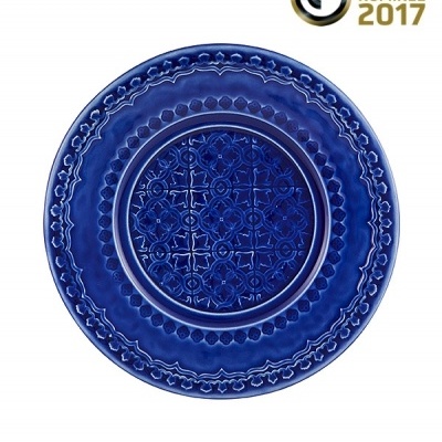 Bordalo Pinheiro Rua Nova - Prato Fruta 22 Azul Indigo