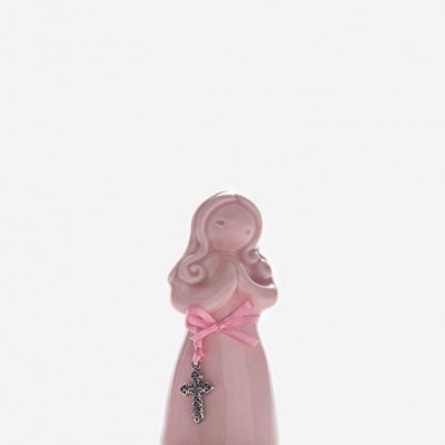 Figura Comunhão menina rosa Rosa Malva