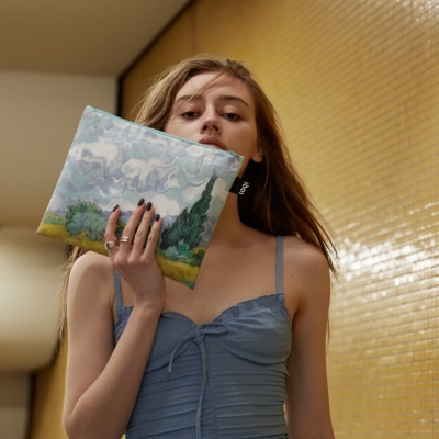 LOQI Set 3 sacos Vincent van Gogh The Starry Night, A Wheatfield With Cypresses, Irises