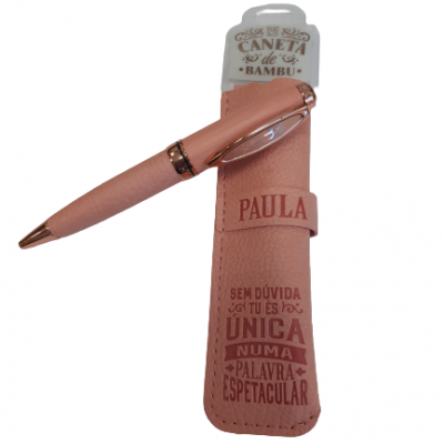 H&H - Caneta de Bambú com Bolsa Paula