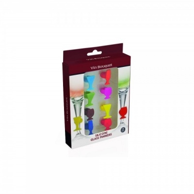 Vin Bouquet Set 8 Marcadores para Copos em Silicone