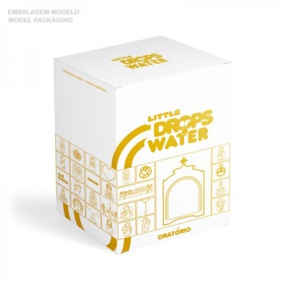 Oratório pérola e dourado, com cruz Little Drops of Water