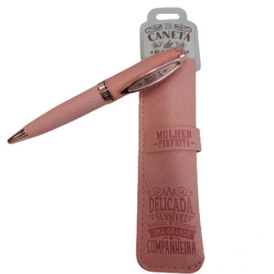 H&H - Caneta de Bambú com Bolsa Mulher Perfeita