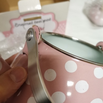 Isabelle Rose Chaleira de esmalte 1,5L rosa pastel com bolinhas