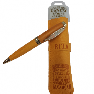 H&H - Caneta de Bambú com Bolsa Rita