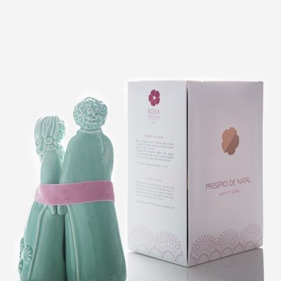 Rosa Malva Presépio Natal branco PN19