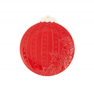 Bordalo Pinheiro Bolas de Natal - Prato Fruta 24,5 com Flor