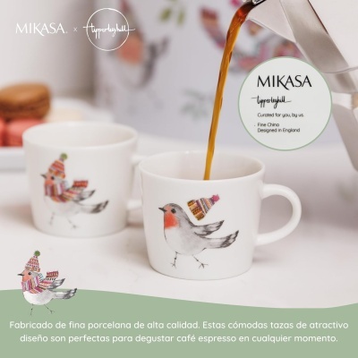 Mikasa xTipperlyhill Set 2 chávenas de café expresso Robin