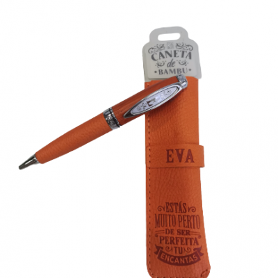 H&H - Caneta de Bambú com Bolsa Eva