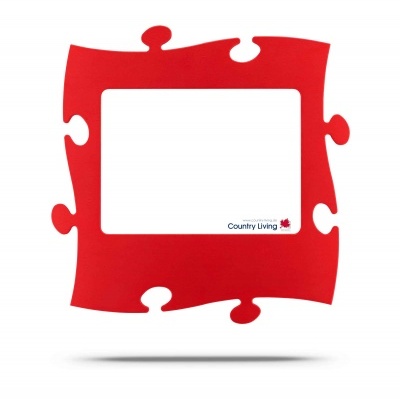 Country Living Moldura Puzzle+ 20x28cm vermelha