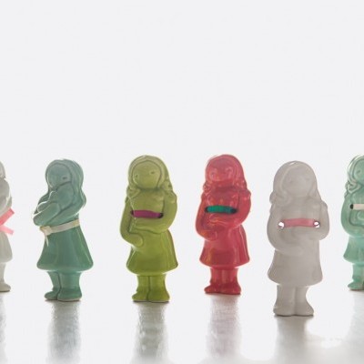 Figura "Abraço Mamã" esmeralda Rosa Malva