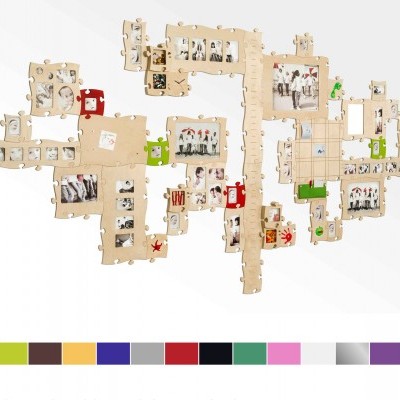 Country Living Moldura Puzzle+ 4fotos  (2x 10x15cm; 2x 13x18cm) preta