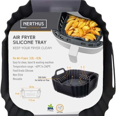 Nerthus Cesto p/Air Fryer silicone c/furos