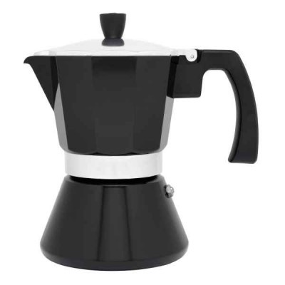 Cafeteira Tivoli preta 6chávenas Leopold