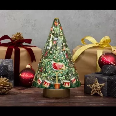 Silver Crane Lata musical Árvore Natal