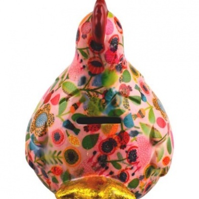 Pomme Pidou Mealheiro M galinha Claire – Rosa Folhinhas