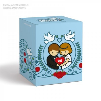 Little Drops of Water Casal de Noivos c/ coração vermelho "25"