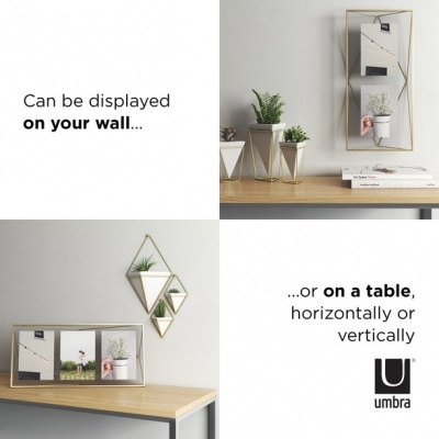 UMBRA Prisma Moldura múltipla dourada UMBRA Prisma Moldura múltipla dourada