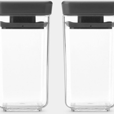 Brabantia Set 2CaixasTasty+ Stackable 0,15Lt - Cinza Escuro