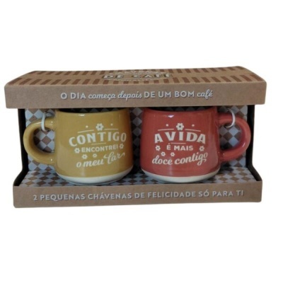 H&H  - Set de Chávenas de café Expresso Amor e Amizade