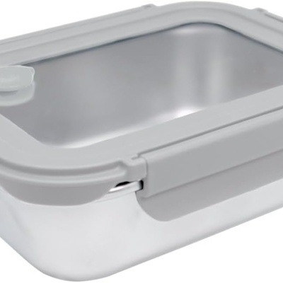 Nerthus Caixa inox c/tampa vidro 700ml