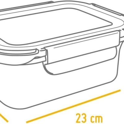 Nerthus Caixa inox c/tampa vidro 1700ml