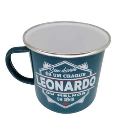 H&H Grande Homem canecas esmaltadas Leonardo