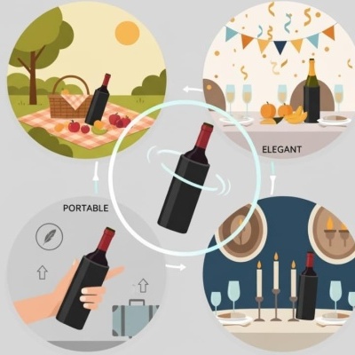 Vin Bouquet Manga Refrigeradora Antideslizante vermelha