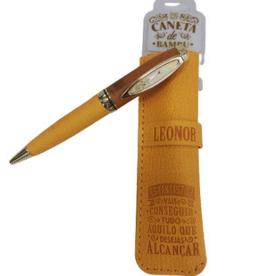 H&H - Caneta de Bambú com Bolsa Leonor