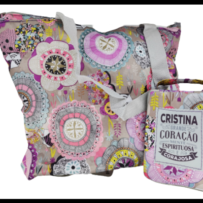 H&H Mulheres TOP Bolsa compras dobrável Cristina