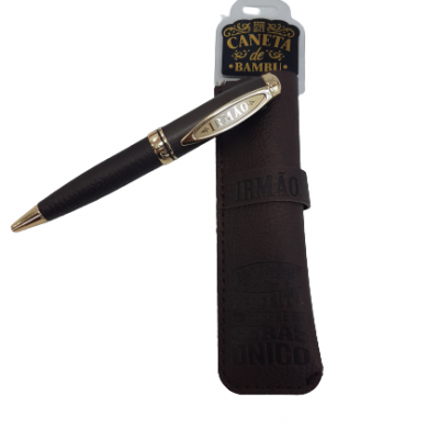 H&H - Caneta de Bambú com Bolsa Irmão