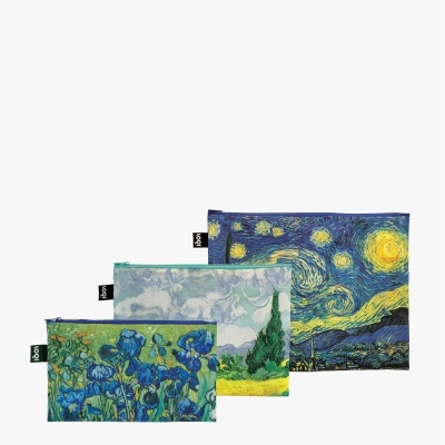 LOQI Set 3 sacos Vincent van Gogh The Starry Night, A Wheatfield With Cypresses, Irises