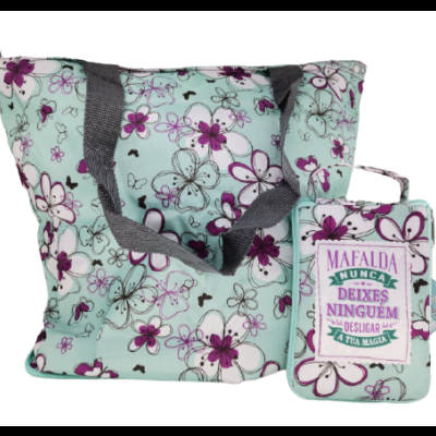 H&H Mulheres TOP Bolsa compras dobrável Mafalda
