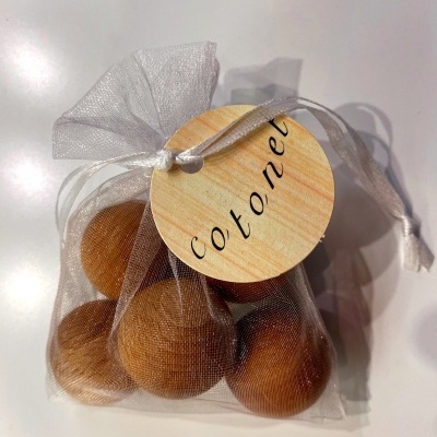 Boles d'Olor  Saquinho com 5 Bolas Madeira Cotonet