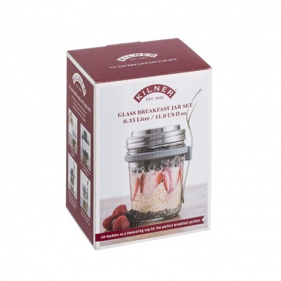 Kilner Frasco para pequeno-almoço 350ml c/colher Kilner Frasco para pequeno-almoço 350ml c/colher