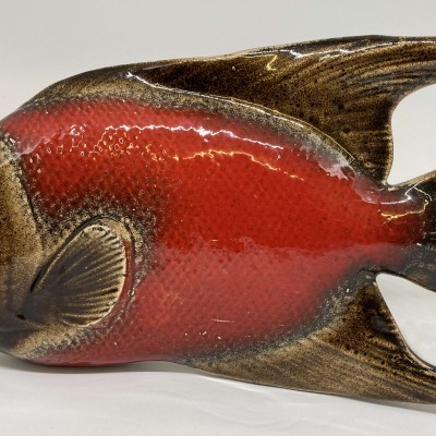 Peixe cerâmica vermelho 28cm