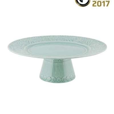 Bordalo Pinheiro Rua Nova - Prato com Pé 28 Azul Madruga