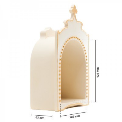 Oratório pérola e dourado, com cruz Little Drops of Water