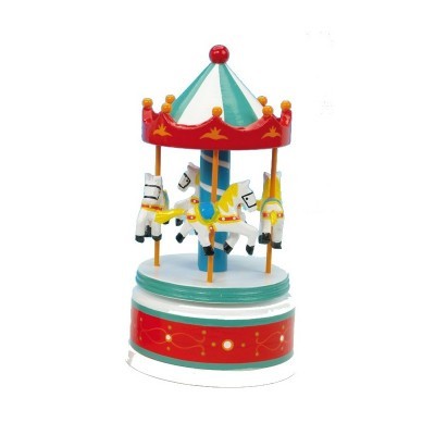Carrossel vermelho e branco Music Box