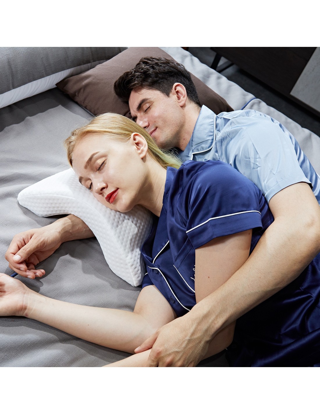 Almofada Ergonómica para Casais c/ Espuma de Memória de Recuperação Lenta Almofada Ergonómica para Casais c/ Espuma de Memória de Recuperação Lenta